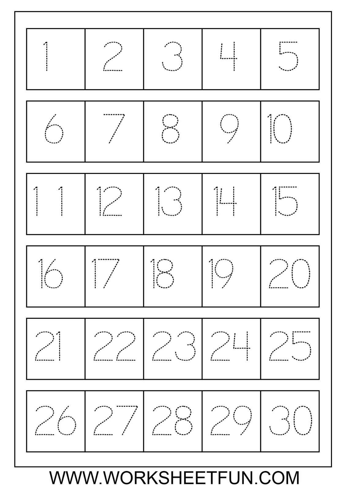 Number Tracing 1-30 - Review Work | Teaching: Math | Pinterest | Free Printable Tracing Numbers 1 20 Worksheets
