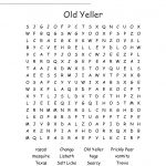 Old Yeller Word Search   Wordmint | Old Yeller Printable Worksheets