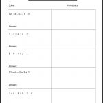 Order Of Operations | Math Worksheets | 4Th Grade Math Worksheets | Algebra Worksheets For 4Th Grade Printable