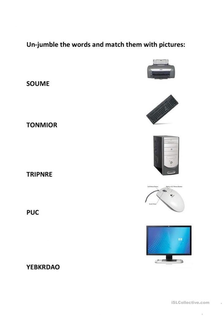 Parts Of Computer Worksheet - Free Esl Printable Worksheets Made ...