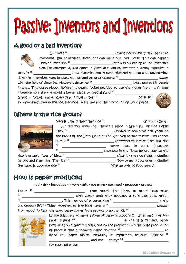 Passive - Inventors And Inventions Worksheet - Free Esl Printable | Inventions Printable Worksheets