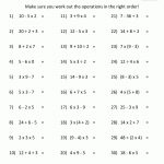 Pemdas Worksheets Order Of Operations 3 | Math 1 | Math | Order Of Operations Free Printable Worksheets With Answers