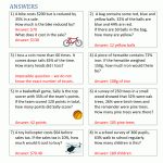 Percentage Word Problems | Math Percentages Worksheets Printable
