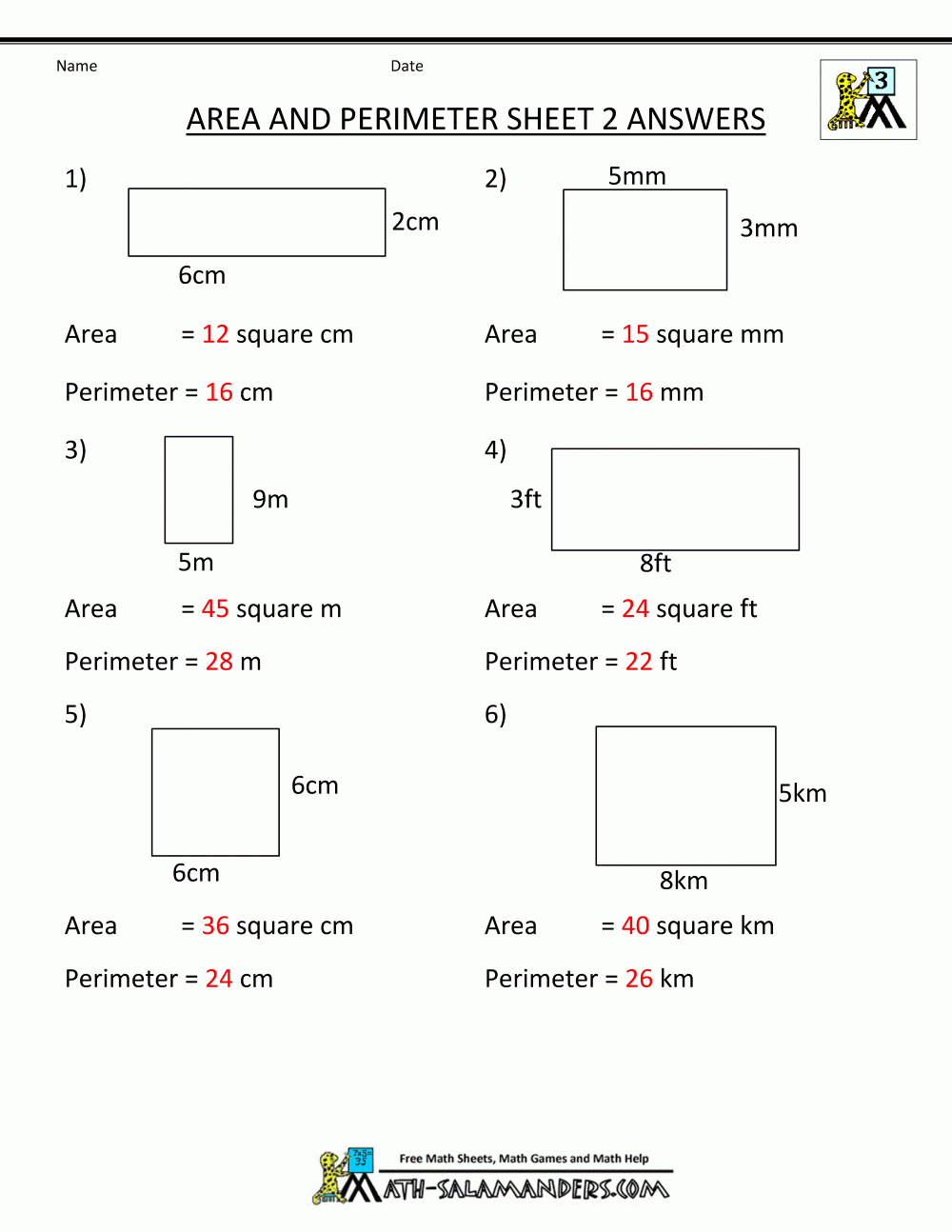 Free Printable Perimeter Worksheets 3Rd Grade Printable Worksheets