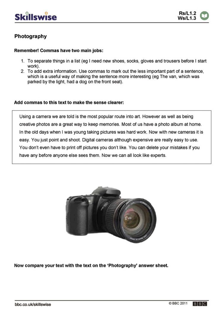 Photography | Printable Photography Worksheets