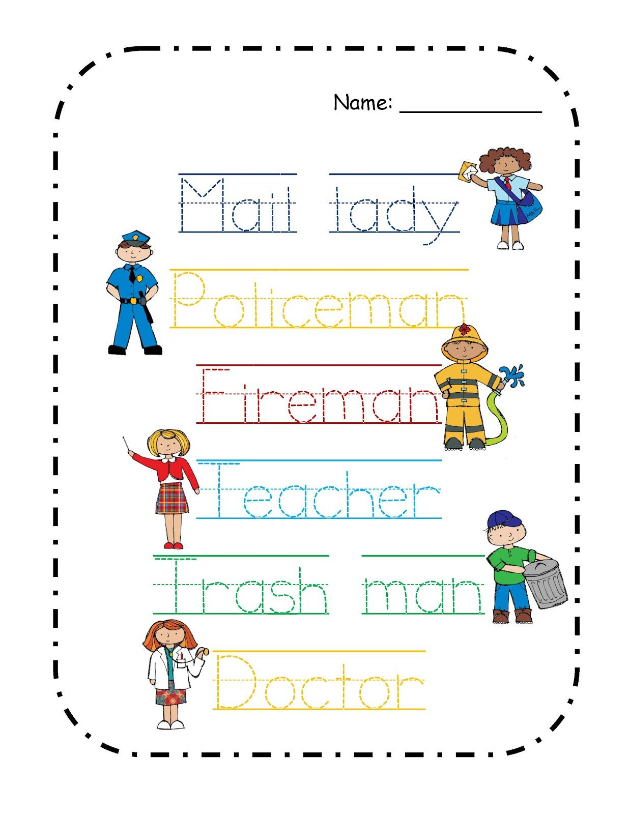 Free Printable Community Helpers Worksheets For Kindergarten 