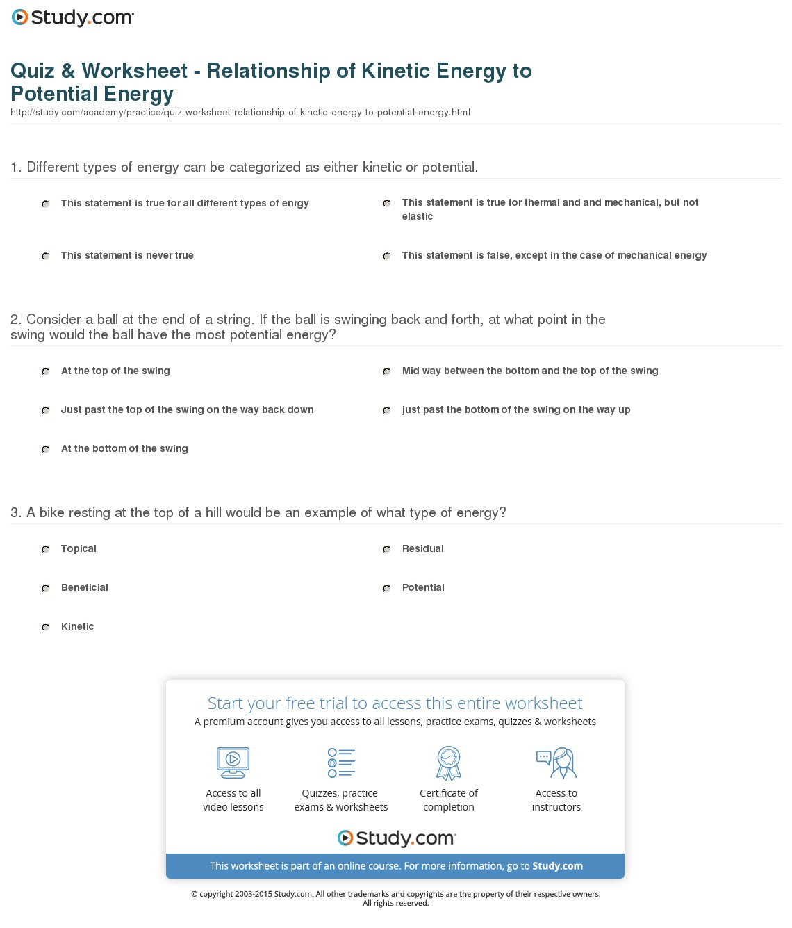 Pinjennifer Swindle On Teaching | Pinterest | Kinetic Energy - Free | Free Printable Worksheets On Potential And Kinetic Energy