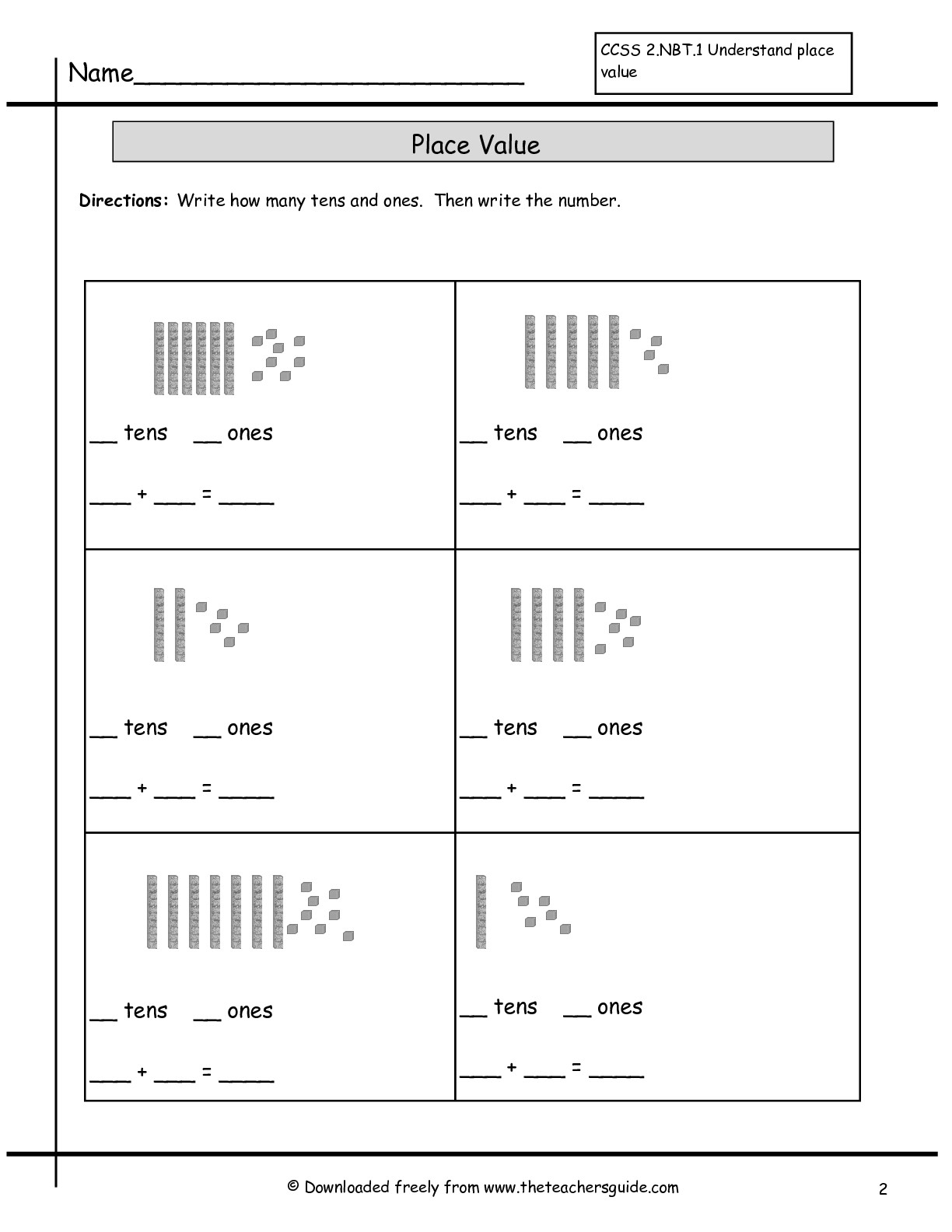Place Value Blocks Worksheet