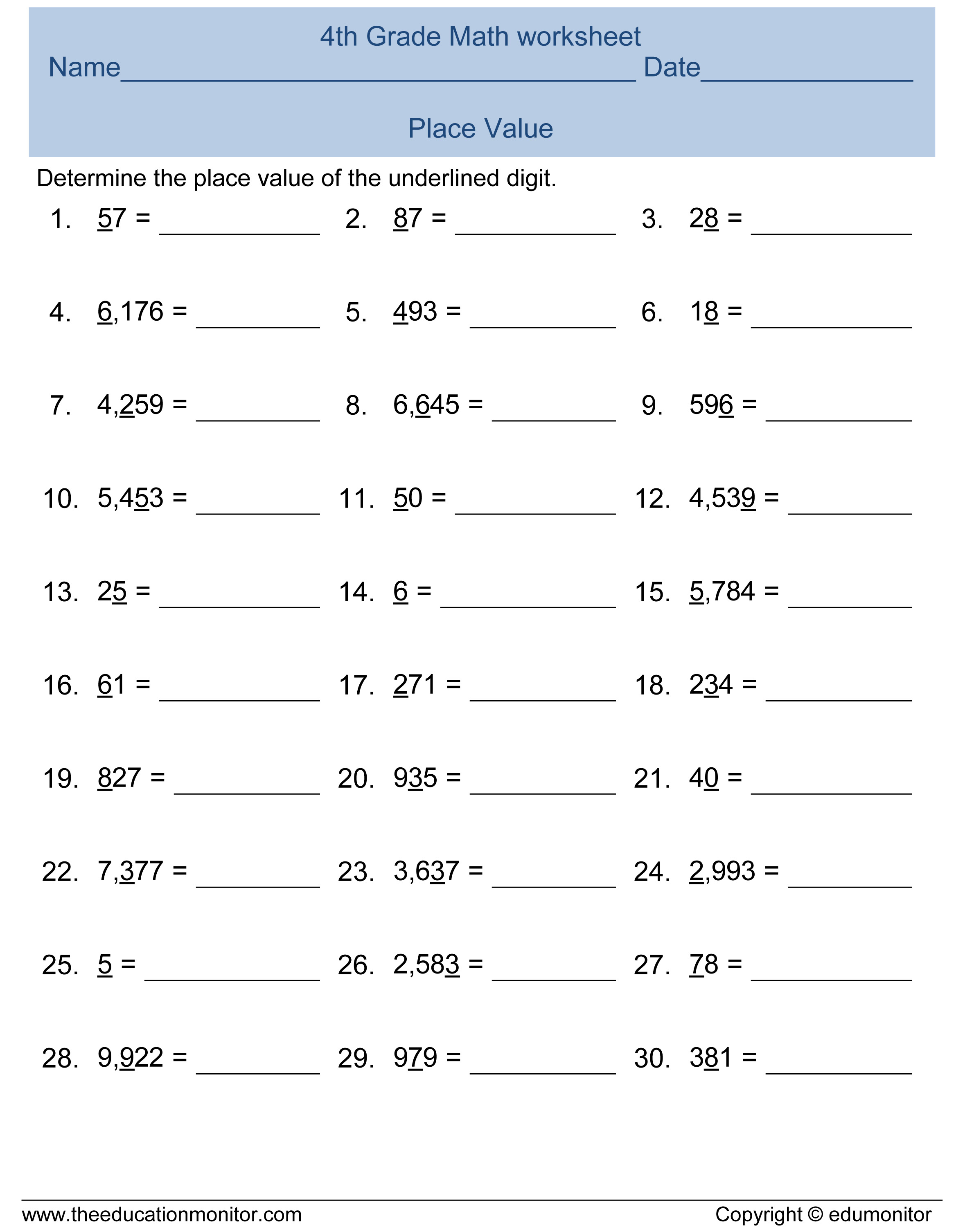 Place Value Worksheets And Printables | Free Place Value Printables | Free Printable Place Value Worksheets For Fifth Grade