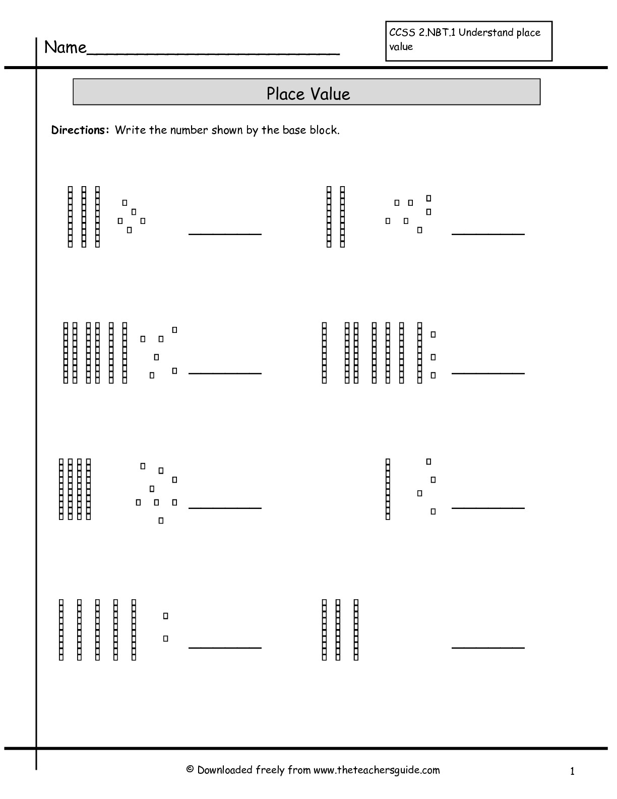 Place Value Worksheets From The Teacher&amp;#039;s Guide - Free Printable | Free Printable Base Ten Block Worksheets