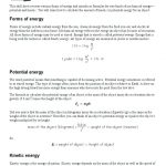 Potential Vs Kinetic Energy Worksheet Worksheets   Classy World | Free Printable Worksheets On Potential And Kinetic Energy