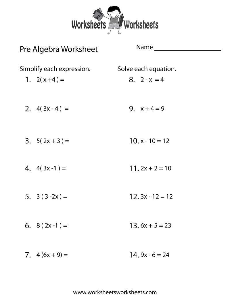 Pre-Algebra Review Worksheet - Free Printable Educational Worksheet | 8Th Grade Pre Algebra Worksheets Printable