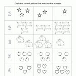 Preschool Math Worksheets   Matching To 5 | Free Printable Preschool Math Worksheets