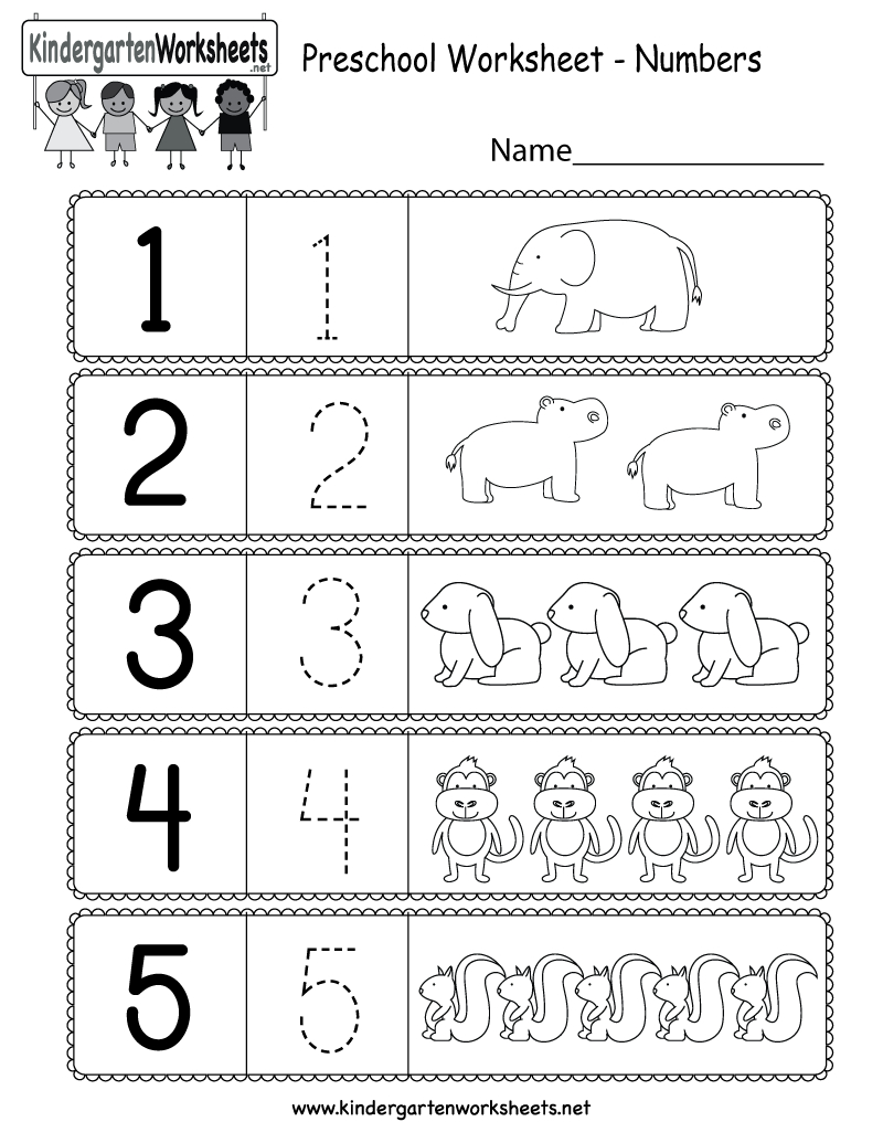 Preschool Worksheet Using Numbers - Free Kindergarten Math Worksheet | Free Printable Preschool Math Worksheets