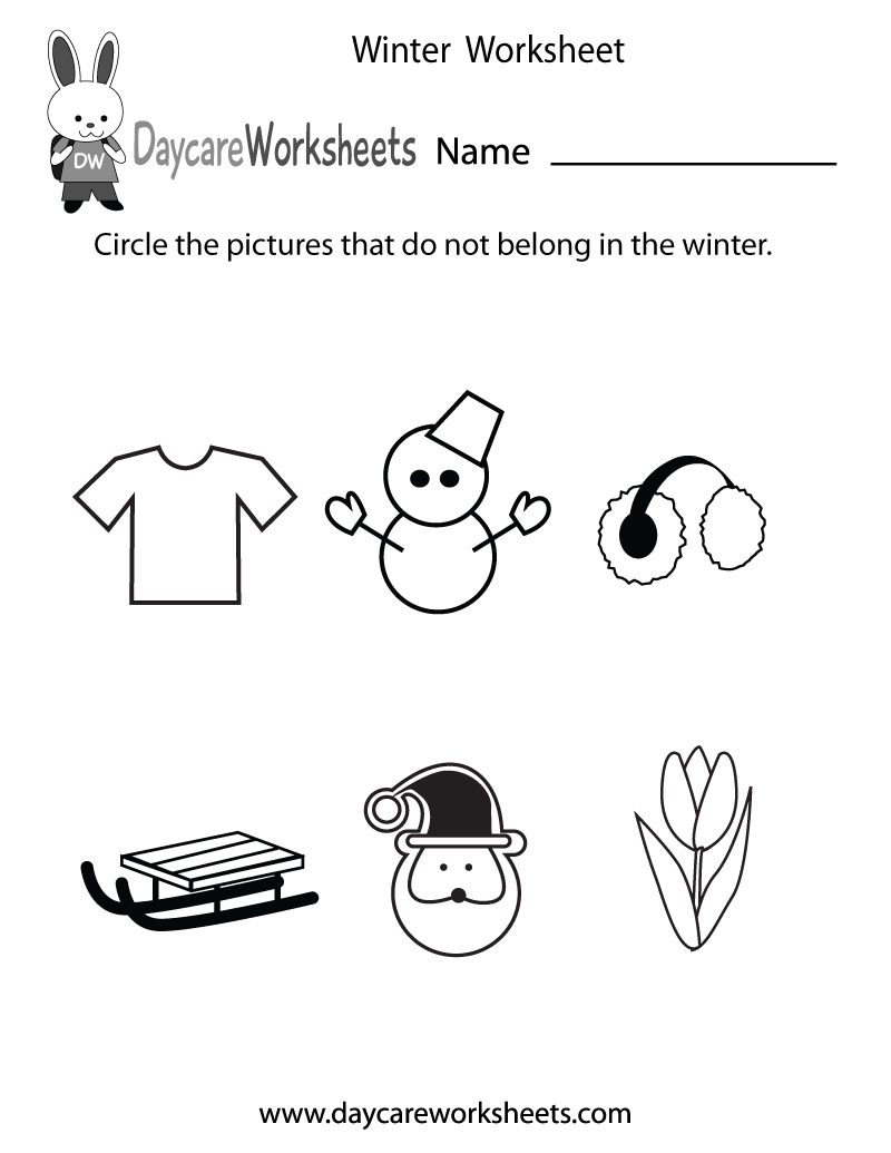 Preschoolers Have To Circle The Pictures That Do Not Belong In | Free Printable Winter Preschool Worksheets
