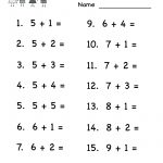 Printable Adding Worksheets | Kindergarten Addition Worksheet   Free | Free Printable Math Addition Worksheets For Kindergarten