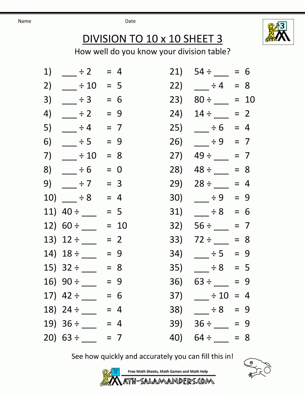 Printable Division Worksheets 3Rd Grade | Printable 3Rd Grade Math Worksheets