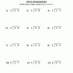 Printable Long Division Worksheets. With Remainders And Without | Free Printable Division Worksheets Grade 3