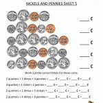 Printable Money Worksheets Counting Quarters Dimes Nickels And | Learning Money Printable Worksheets