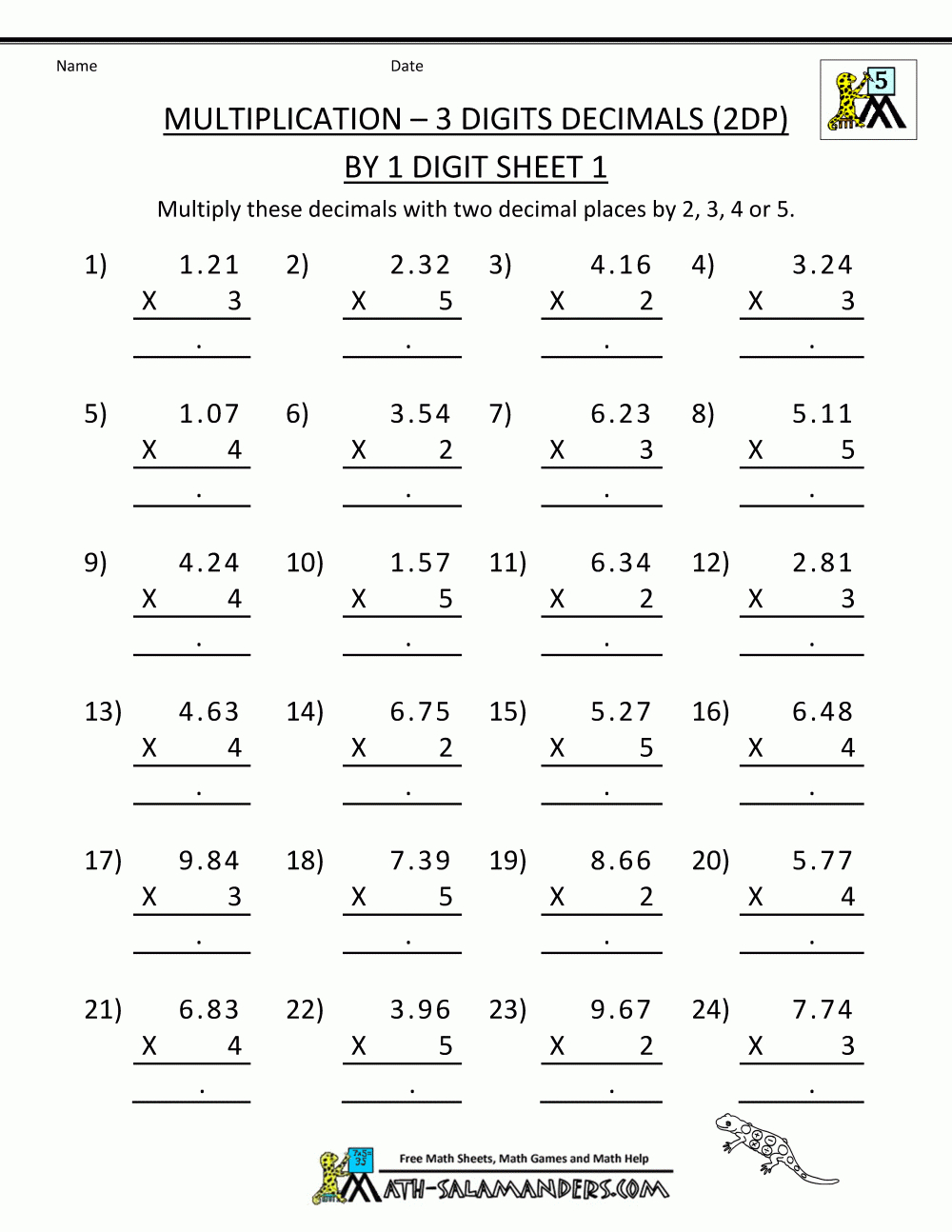 Printable Multiplication Sheet 5Th Grade | Free Printable Multiplication Worksheets For 5Th Grade