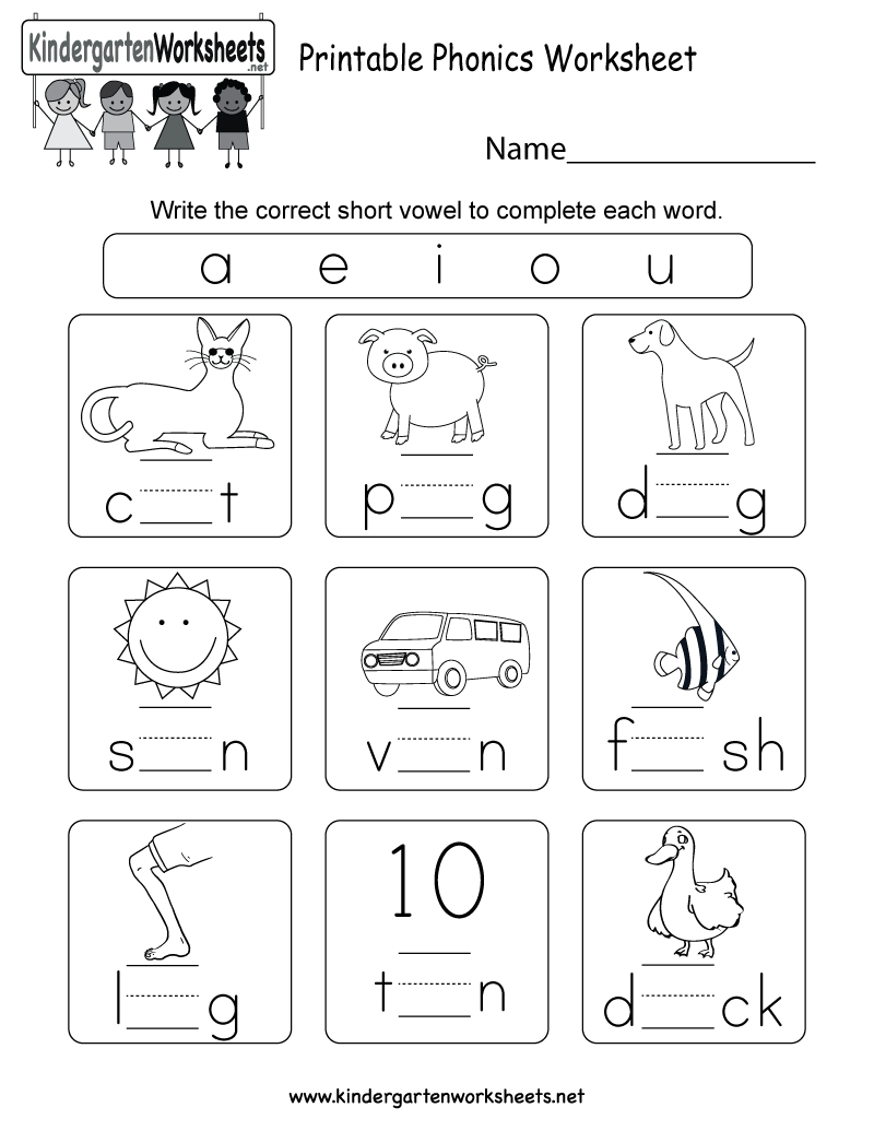 Printable Phonics Worksheet - Free Kindergarten English Worksheet | Printable English Worksheets