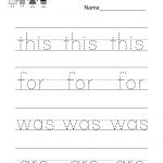 Printable Spelling Worksheet   Free Kindergarten English Worksheet | Free Printable Fall Worksheets Kindergarten
