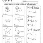 Printable Vocabulary Worksheet   Free Kindergarten English Worksheet | English Worksheets Free Printables