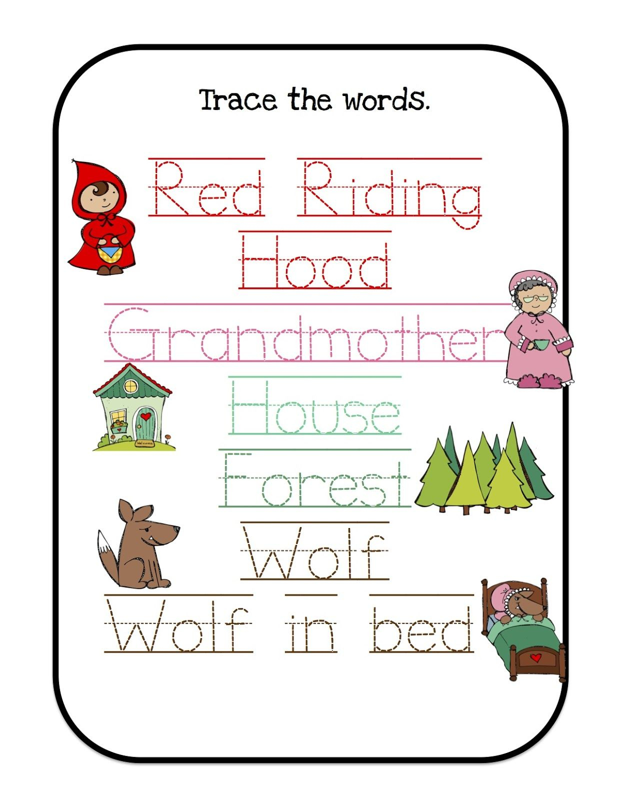 Little Red Riding Hood Worksheets Printable Printable Worksheets