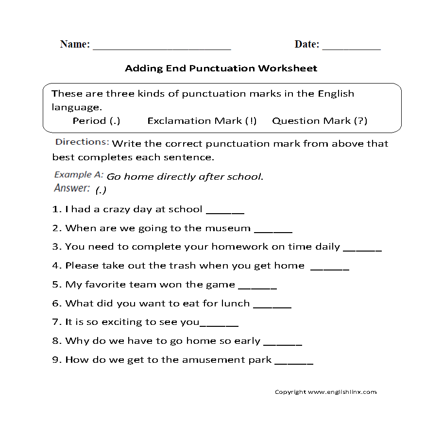 Free Printable Worksheets For Punctuation And Capitalization Printable Worksheets