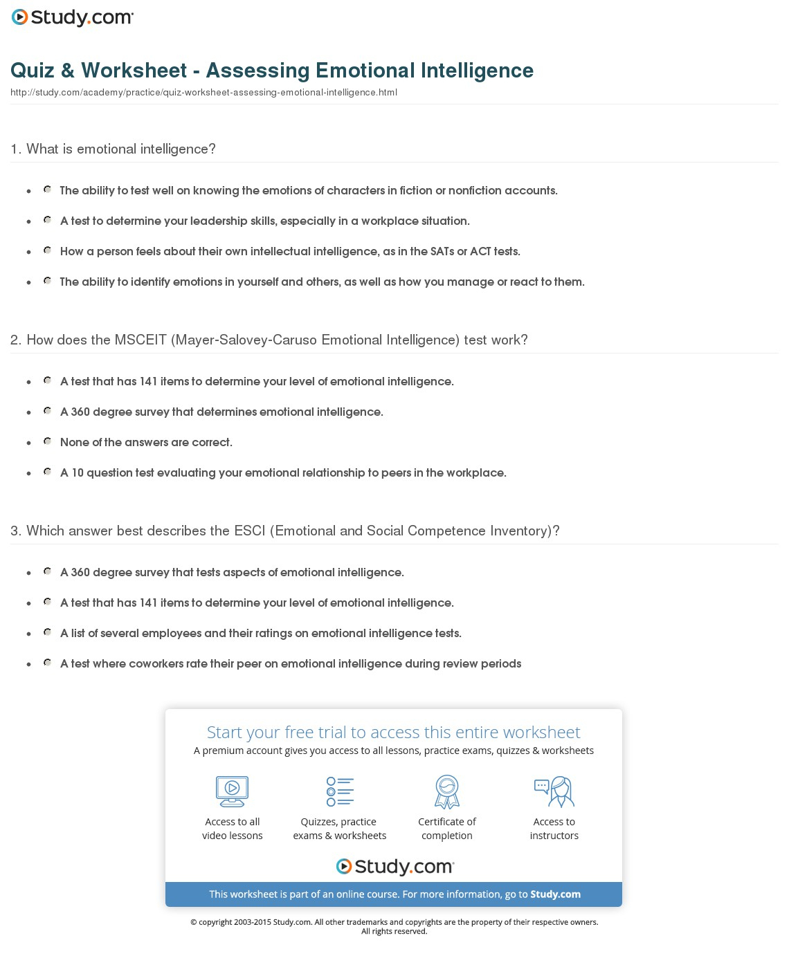 assignment 08 quiz developing emotional intelligence