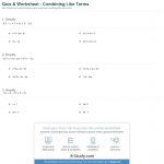 Quiz & Worksheet   Combining Like Terms | Study | Combining Like Terms Printable Worksheets