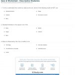 Quiz & Worksheet   Descriptive Statistics | Study | Free Printable Statistics Worksheets