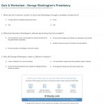Quiz & Worksheet   George Washington's Presidency | Study | George Washington Printable Worksheets