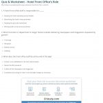 Quiz & Worksheet   Hotel Front Office's Role | Study | Hospitality Worksheets Printable