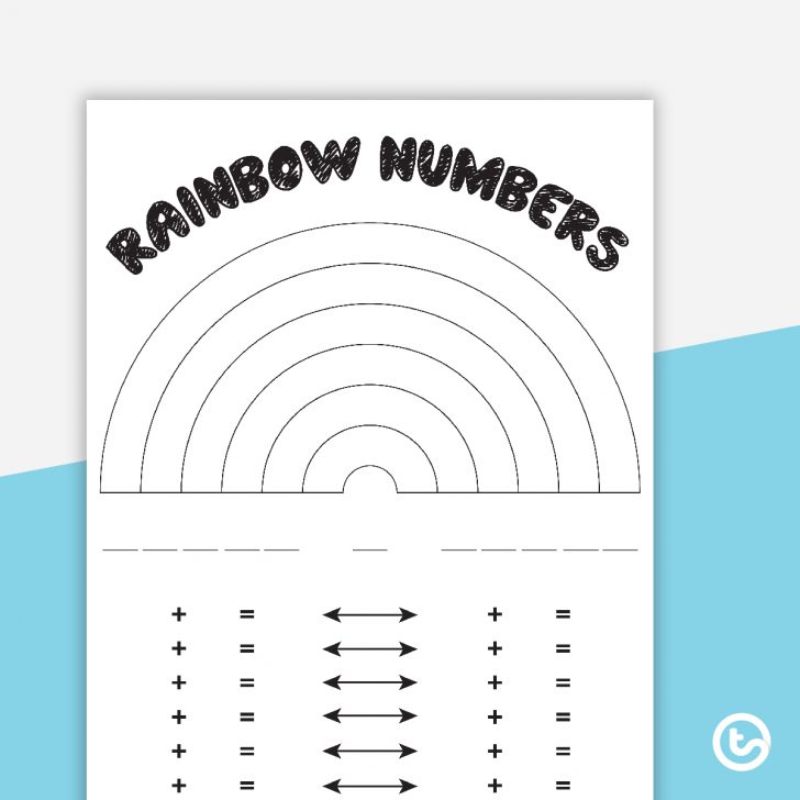 Rainbow Numbers Worksheet | Rainbow Facts Worksheets Printable ...