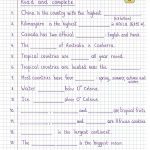 Read And Complete   Geography Worksheet   Free Esl Printable | Free Printable Geography Worksheets