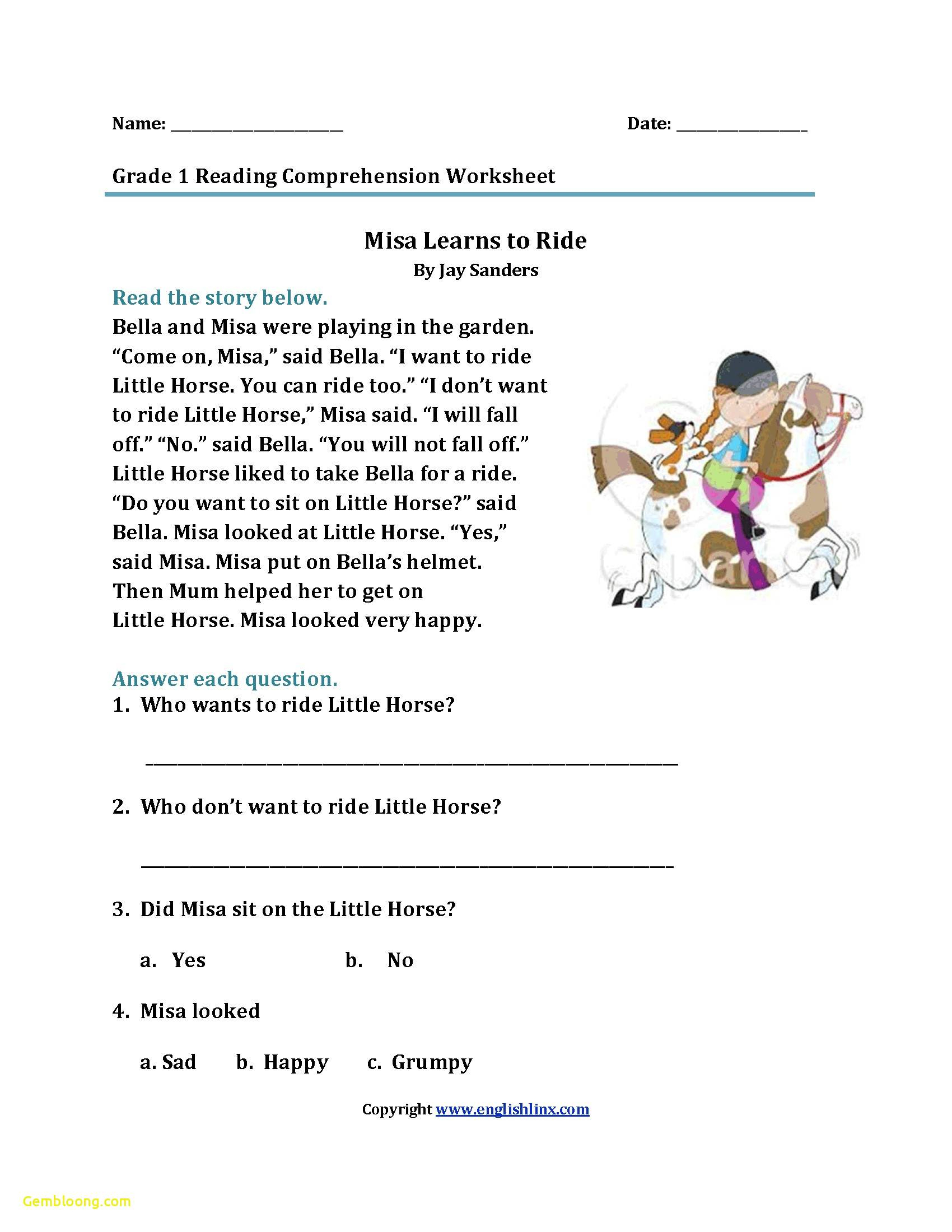 Free Printable Reading Comprehension Worksheets Printable Worksheets