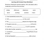 Reading Worksheets | Context Clues Worksheets | Context Clues Printable Worksheets 6Th Grade
