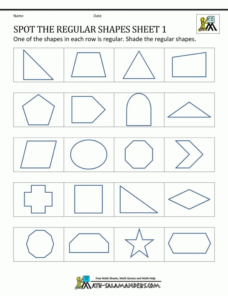 Regular Shapes | Polygon Shapes Printable Worksheets - Printable Worksheets