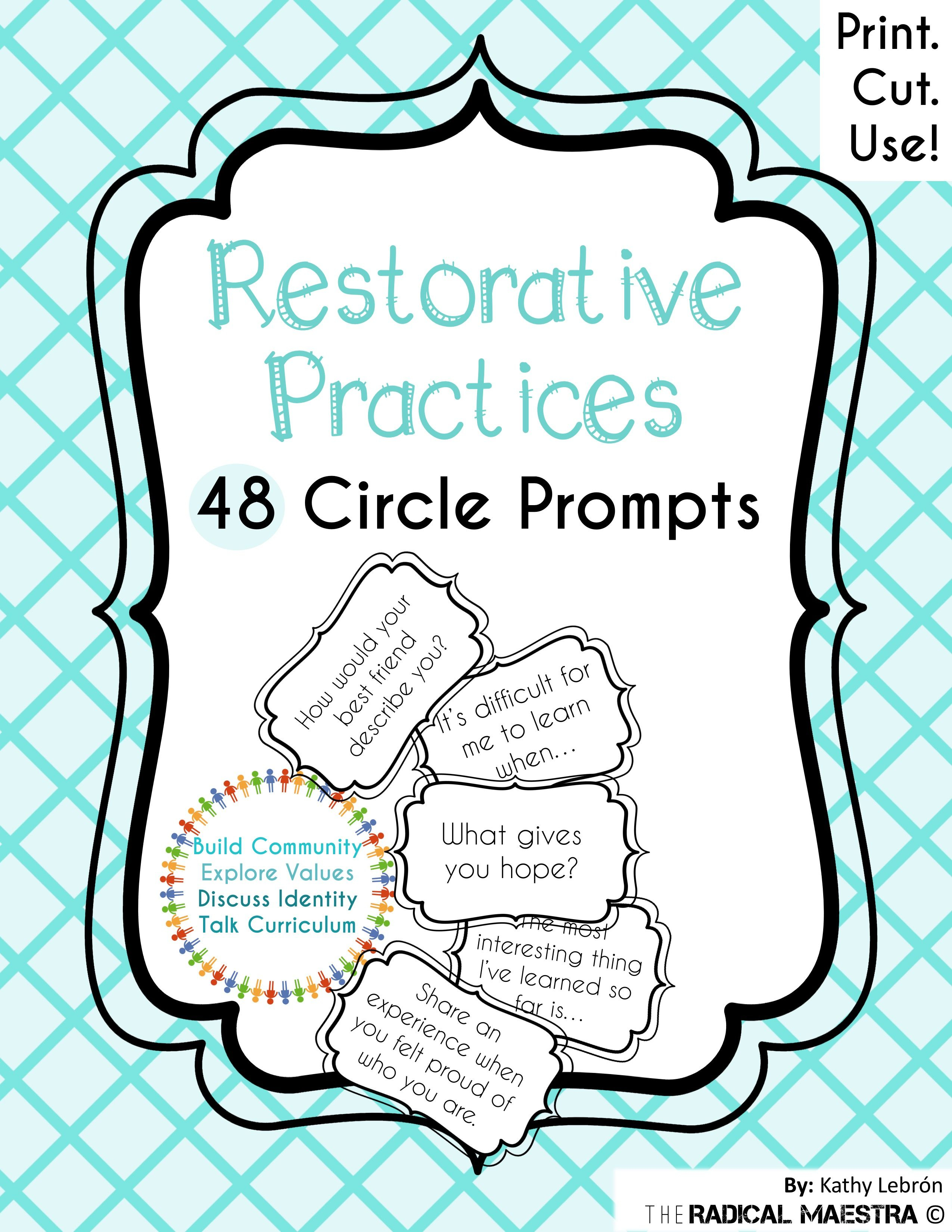 Restorative Justice Classroom Sheets With Images Restorative Behavior 