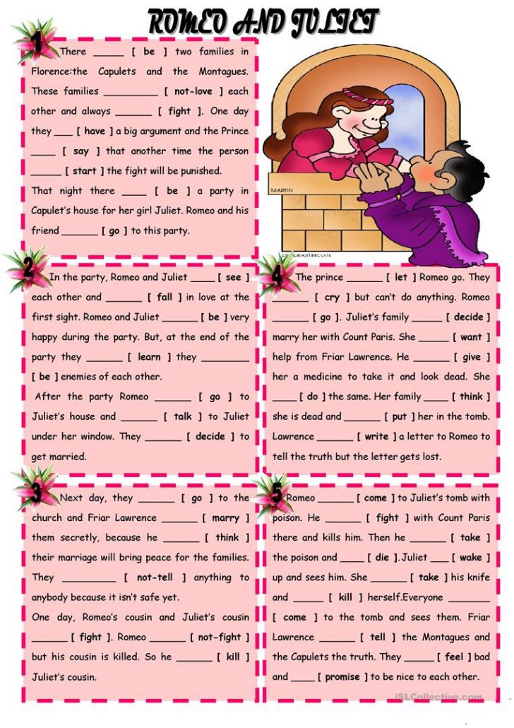 Romeo And Juliet Worksheet - Free Esl Printable Worksheets Made | Romeo ...