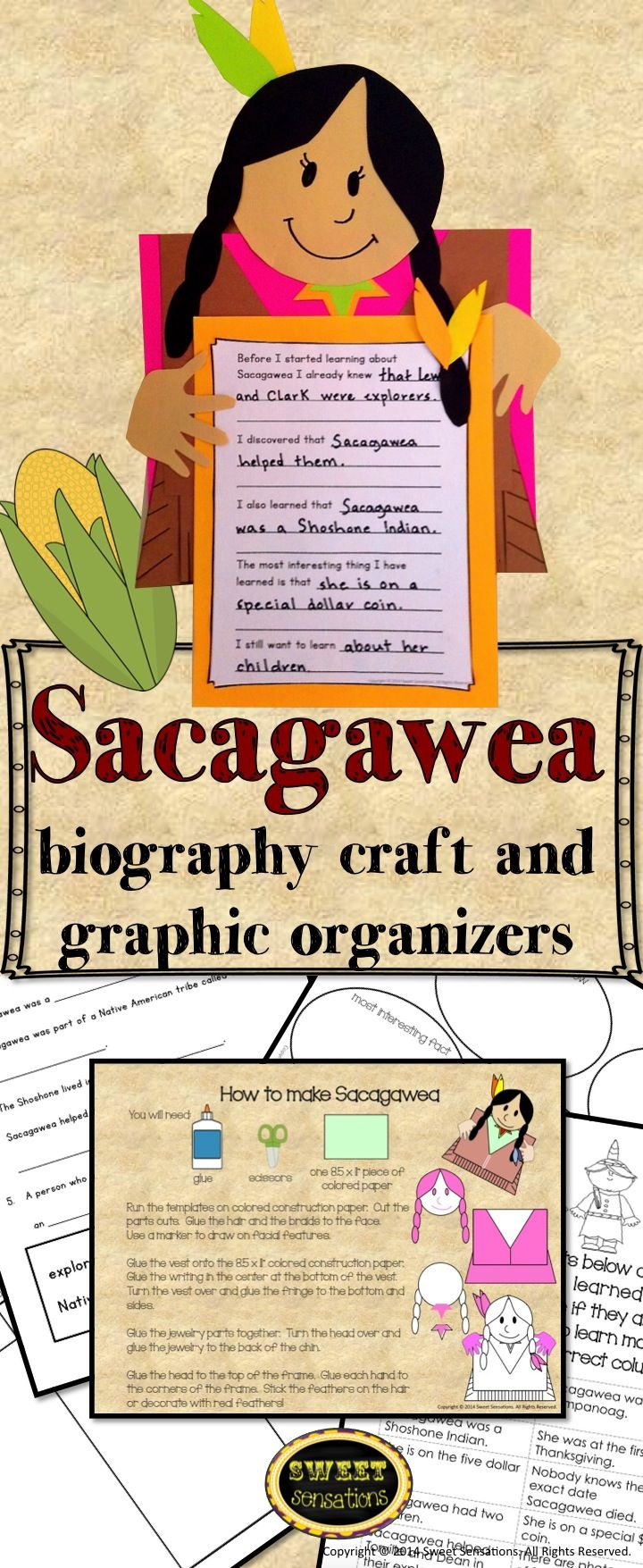 Sacagawea Craft Activity | 1St Grade Activities | Biography Project | Sacagawea Printable Worksheets