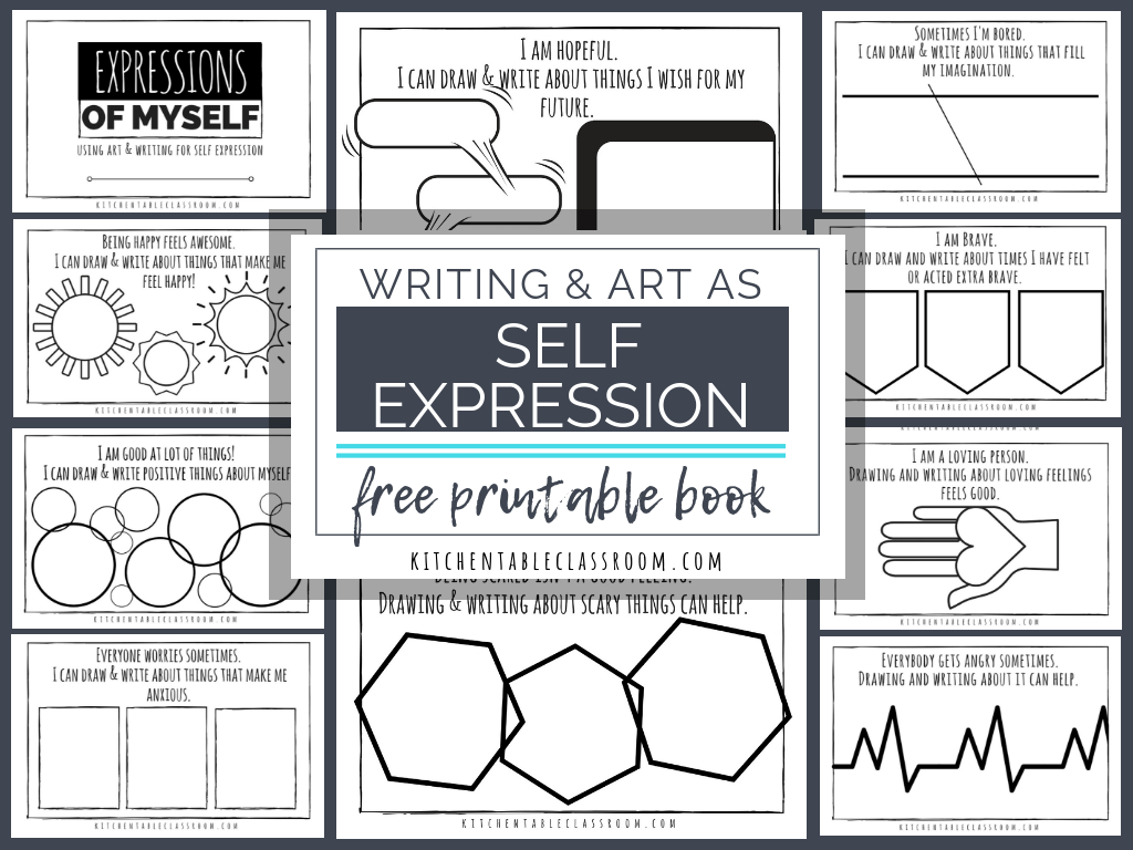 Self Expression Through Writing &amp;amp; Art- Free Self Esteem Worksheets | Self Esteem Printable Worksheets