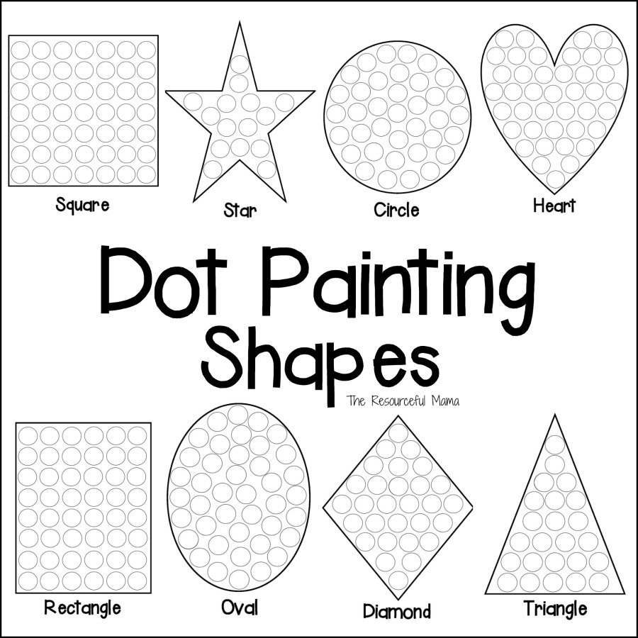 Shapes Dot Painting {Free Printable} - The Resourceful Mama - Free | Free Printable Fine Motor Skills Worksheets