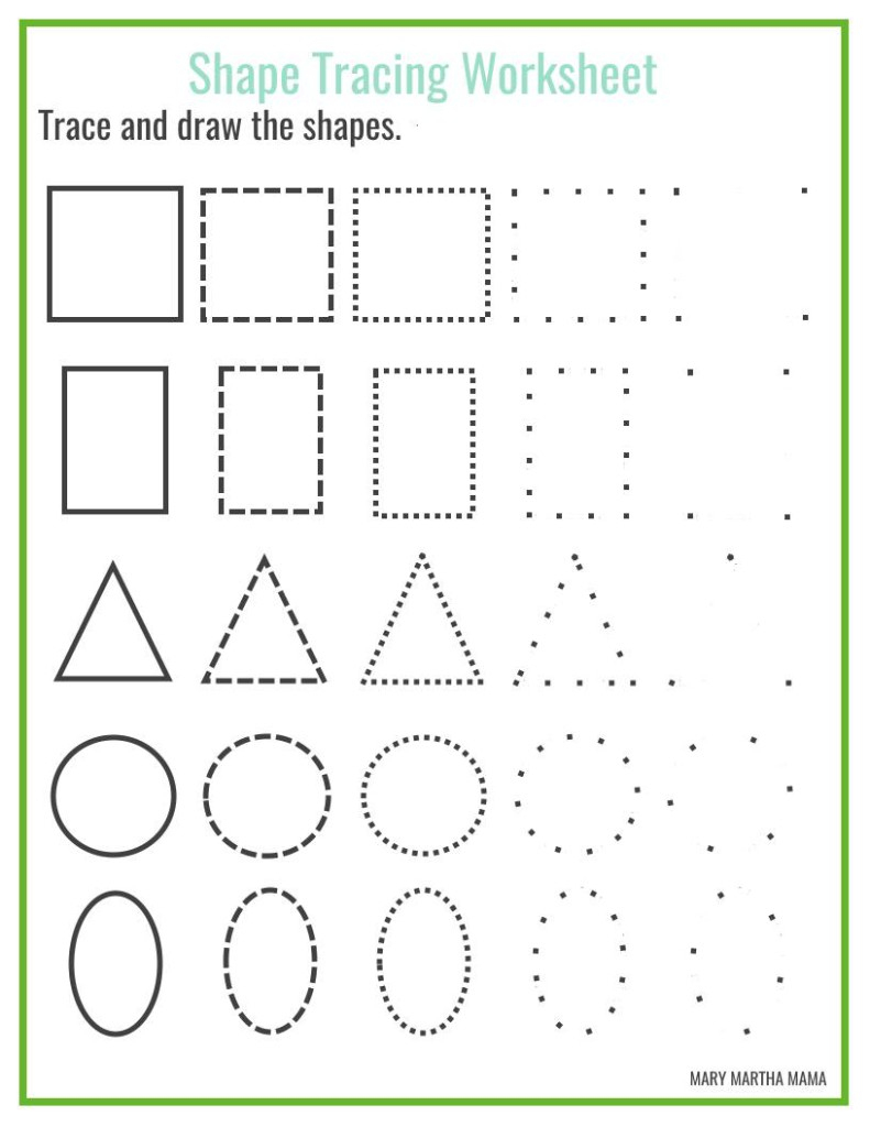 Shapes Worksheets For Preschool [Free Printables] – Mary Martha Mama | Printable Shapes Worksheets