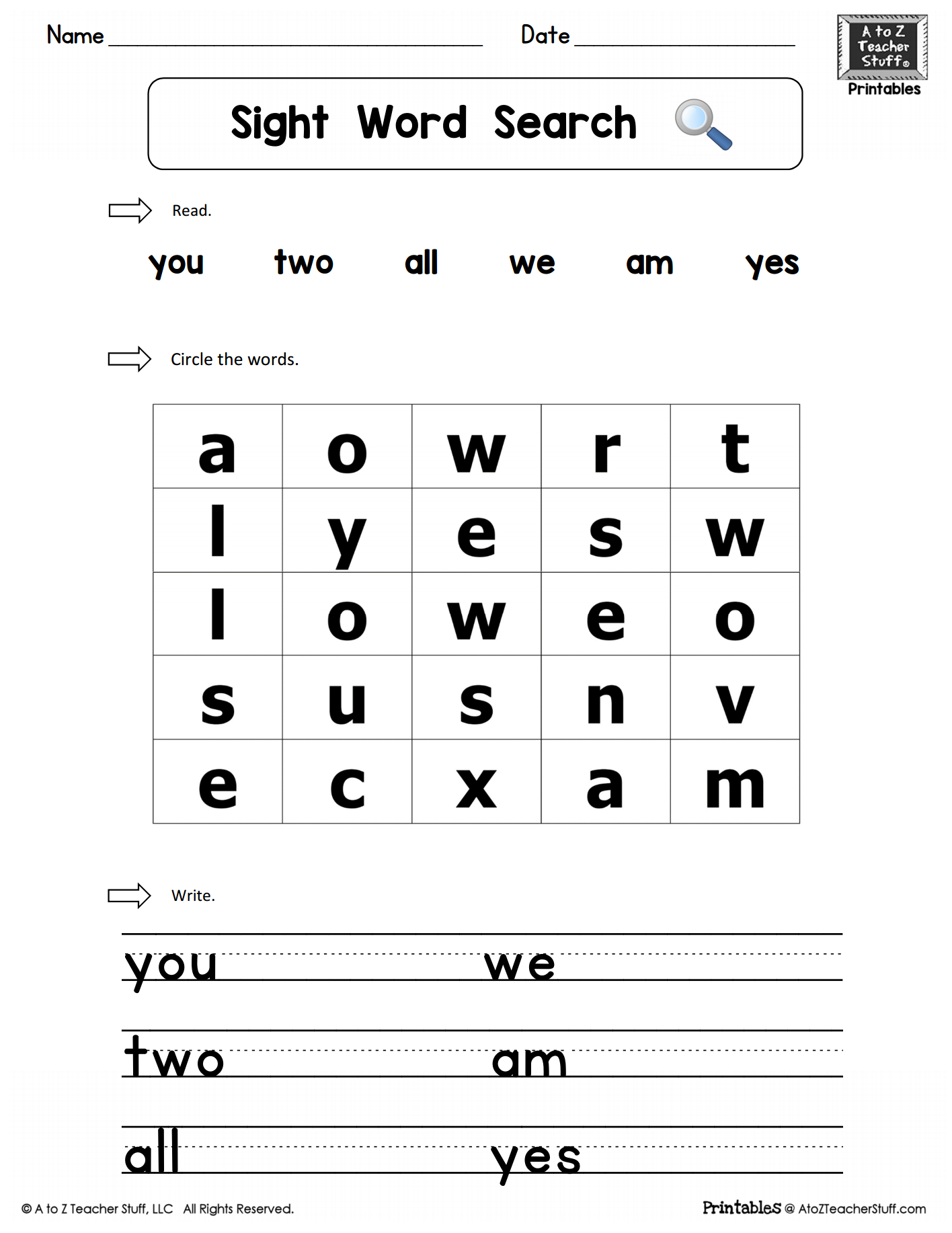 Free Printable Sight Words Worksheets Printable World Holiday