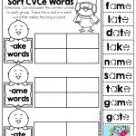 Silent E (Cvce Words) Cut And Paste  Trace To Show The Silent E | Magic E Worksheets Free Printable