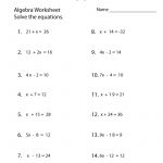 Simple Algebra Worksheet Printable | Math Worksheets | Pinterest | Free Printable Algebra Worksheets Grade 6
