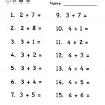 Simple Worksheets For Kindergarten – With Printable Maths Ks2 Also | Free Printable Simple Math Worksheets