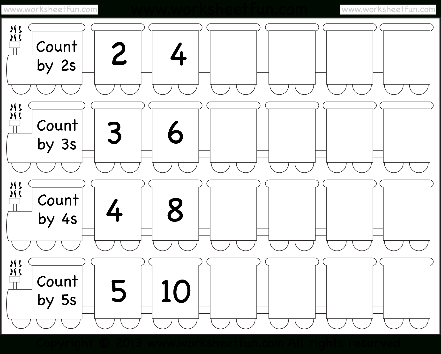 Skip Counting2, 3, 4 And 5 – Worksheet / Free Printable | Counting In Twos Worksheet Printable